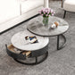 Slate Coffee Cocktail Table Round Coffee Table Set with Drawer Clearhalo 'Coffee & Accent Tables' 'Coffee Tables' 'coffee_tables' 'furn' 'furn_coffee_tables' 'Furniture' 'Living Room Furniture' 6522952