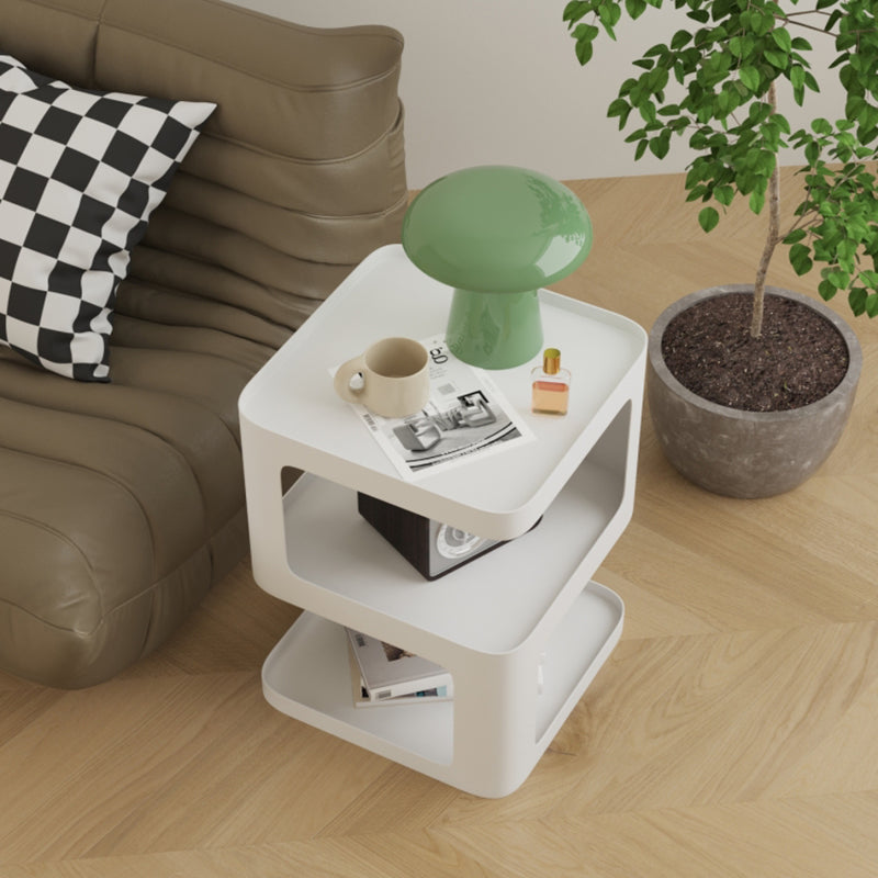 21,65 "tavolo da ginnastica in metallo alto sqaure tavolo laterale dell'accento con ripiani