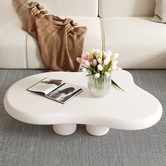 Mesa de café de forma gratuita moderna de madera 4 patas mesa de cóctel en blanco