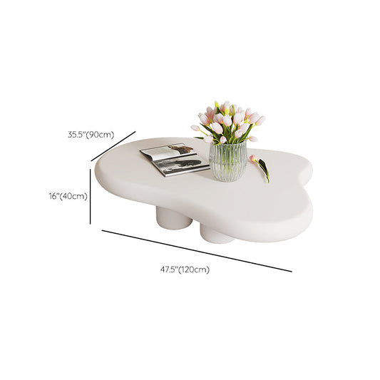 Mesa de café de forma gratuita moderna de madera 4 patas mesa de cóctel en blanco