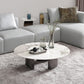 Glam Round Slate Cocktail Table Stainless Steel 3 Legs Coffee Table Clearhalo 'Coffee & Accent Tables' 'Coffee Tables' 'coffee_tables' 'furn' 'furn_coffee_tables' 'Furniture' 'Living Room Furniture' 6522997