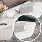 Tavolino da cocktail moderno in ardesia a forma libera con 2 cassetti, bianco