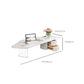 Tavolino da cocktail moderno in ardesia a forma libera con 2 cassetti, bianco