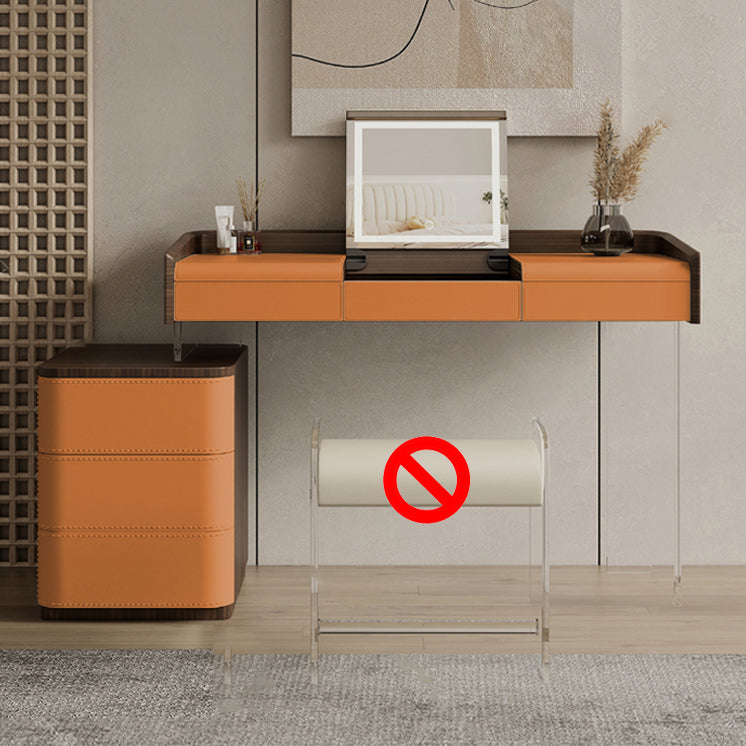 Tavolo da toeletta da toeletta in legno per trucco a flip-top con 5 cassetti