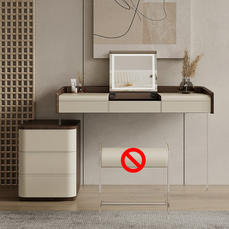 Tavolo da toeletta da toeletta in legno per trucco a flip-top con 5 cassetti