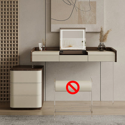 Tavolo da toeletta da toeletta in legno per trucco a flip-top con 5 cassetti