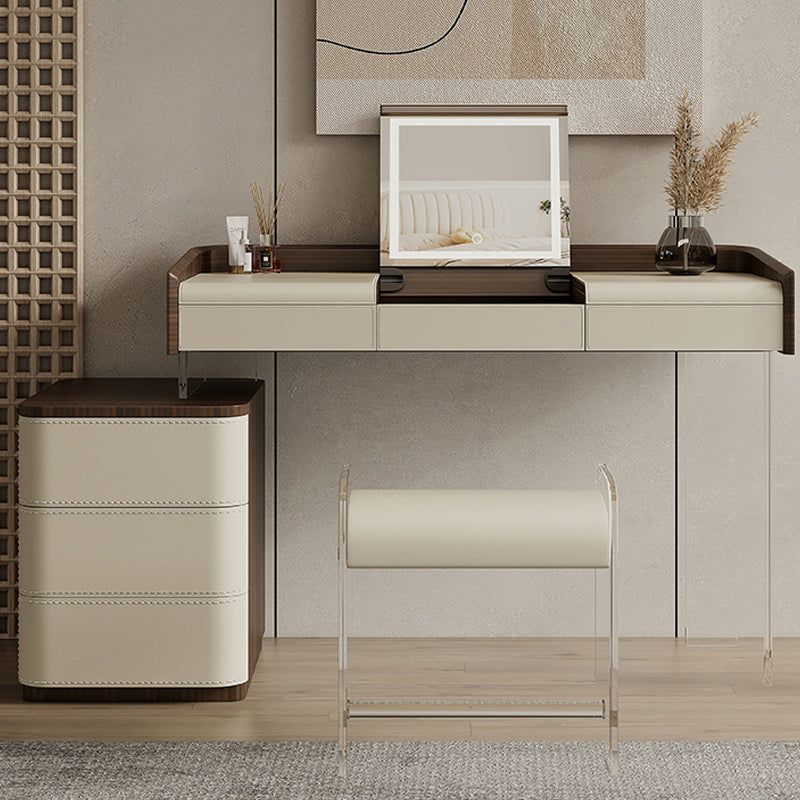 Tavolo da toeletta da toeletta in legno per trucco a flip-top con 5 cassetti