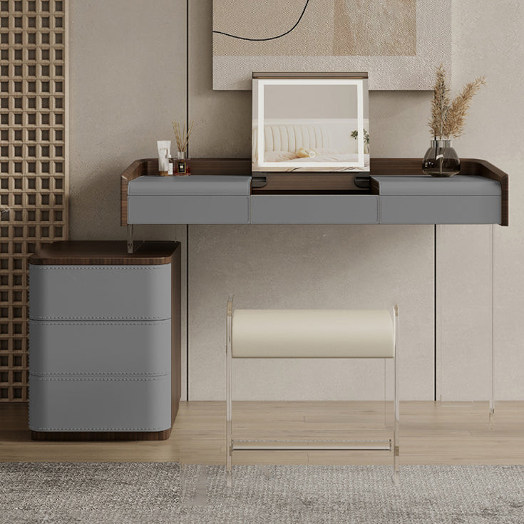 Tavolo da toeletta da toeletta in legno per trucco a flip-top con 5 cassetti