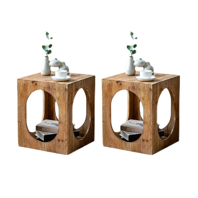 Rustikaler hölzerner Speicher Endtisch quadratische Trommel bei Natural