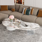 Freiform-Cocktailtisch aus Schiefer, abstrakter Couchtisch mit 2 Schubladen