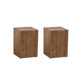 Rustic Square Wooden End Table Natural Drum Sofa Side Accent Table 12"L x 12"W x 18"H 2 Clearhalo 'Coffee & Accent Tables' 'End & Side Tables' 'end_side_tables' 'furn' 'furn_end_side_tables' 'Furniture' 'Living Room Furniture' 6523158