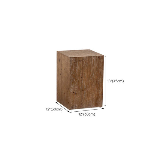 Rustic Square Wooden End Table Natural Drum Sofa Side Accent Table Clearhalo 'Coffee & Accent Tables' 'End & Side Tables' 'end_side_tables' 'furn' 'furn_end_side_tables' 'Furniture' 'Living Room Furniture' 6523171