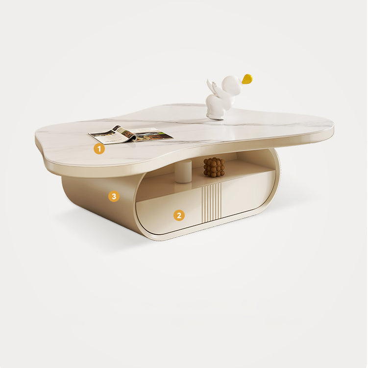 Contemporary Geometric Cocktail Table Stone White Coffee Table Clearhalo 'Coffee & Accent Tables' 'Coffee Tables' 'coffee_tables' 'furn' 'furn_coffee_tables' 'Furniture' 'Living Room Furniture' 6523195