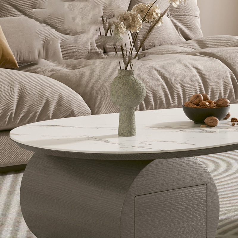 Modern Abstract Base Coffee Table Slate Free Form Coffee Cocktail Table with drawers Clearhalo 'Coffee & Accent Tables' 'Coffee Tables' 'coffee_tables' 'furn' 'furn_coffee_tables' 'Furniture' 'Living Room Furniture' 6523277