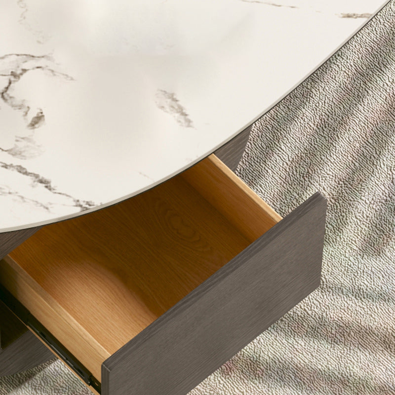 Modern Abstract Base Coffee Table Slate Free Form Coffee Cocktail Table with drawers Clearhalo 'Coffee & Accent Tables' 'Coffee Tables' 'coffee_tables' 'furn' 'furn_coffee_tables' 'Furniture' 'Living Room Furniture' 6523278