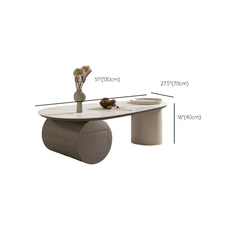 Modern Abstract Base Coffee Table Slate Free Form Coffee Cocktail Table with drawers Clearhalo 'Coffee & Accent Tables' 'Coffee Tables' 'coffee_tables' 'furn' 'furn_coffee_tables' 'Furniture' 'Living Room Furniture' 6523280