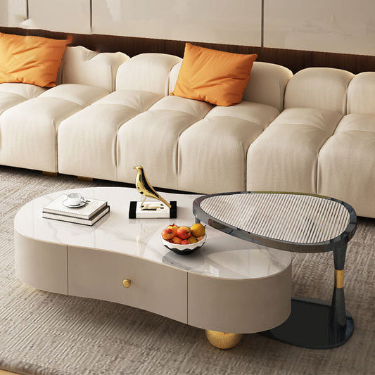 コンテンポラリーコーヒーテーブルスレートフリーフォームコーヒーカクテルテーブル