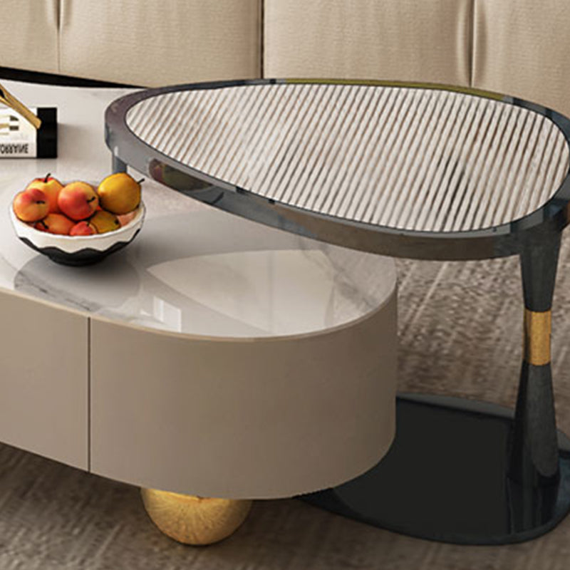 Contemporary Coffee Table Slate Free Form Coffee Cocktail Table Clearhalo 'Coffee & Accent Tables' 'Coffee Tables' 'coffee_tables' 'furn' 'furn_coffee_tables' 'Furniture' 'Living Room Furniture' 6523288