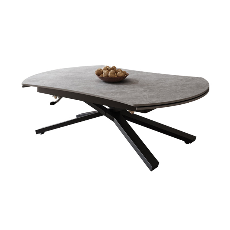 Glam 4 Legs Cocktail Table Single Stone Coffee Cocktail Table Black Clearhalo 'Coffee & Accent Tables' 'Coffee Tables' 'coffee_tables' 'furn' 'furn_coffee_tables' 'Furniture' 'Living Room Furniture' 6523292