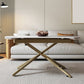 Glam 4 Legs Cocktail Table Single Stone Coffee Cocktail Table Clearhalo 'Coffee & Accent Tables' 'Coffee Tables' 'coffee_tables' 'furn' 'furn_coffee_tables' 'Furniture' 'Living Room Furniture' 6523294