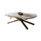 Glam 4 Legs Cocktail Table Single Stone Coffee Cocktail Table Gold Clearhalo 'Coffee & Accent Tables' 'Coffee Tables' 'coffee_tables' 'furn' 'furn_coffee_tables' 'Furniture' 'Living Room Furniture' 6523295