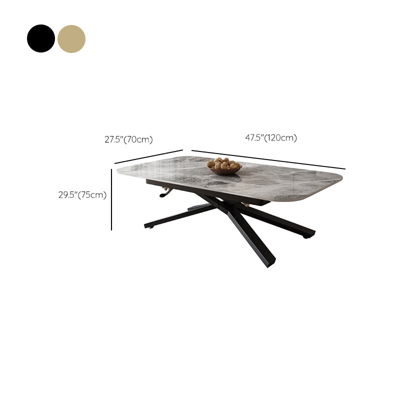 Glam 4 Legs Cocktail Table Single Stone Coffee Cocktail Table Clearhalo 'Coffee & Accent Tables' 'Coffee Tables' 'coffee_tables' 'furn' 'furn_coffee_tables' 'Furniture' 'Living Room Furniture' 6523305