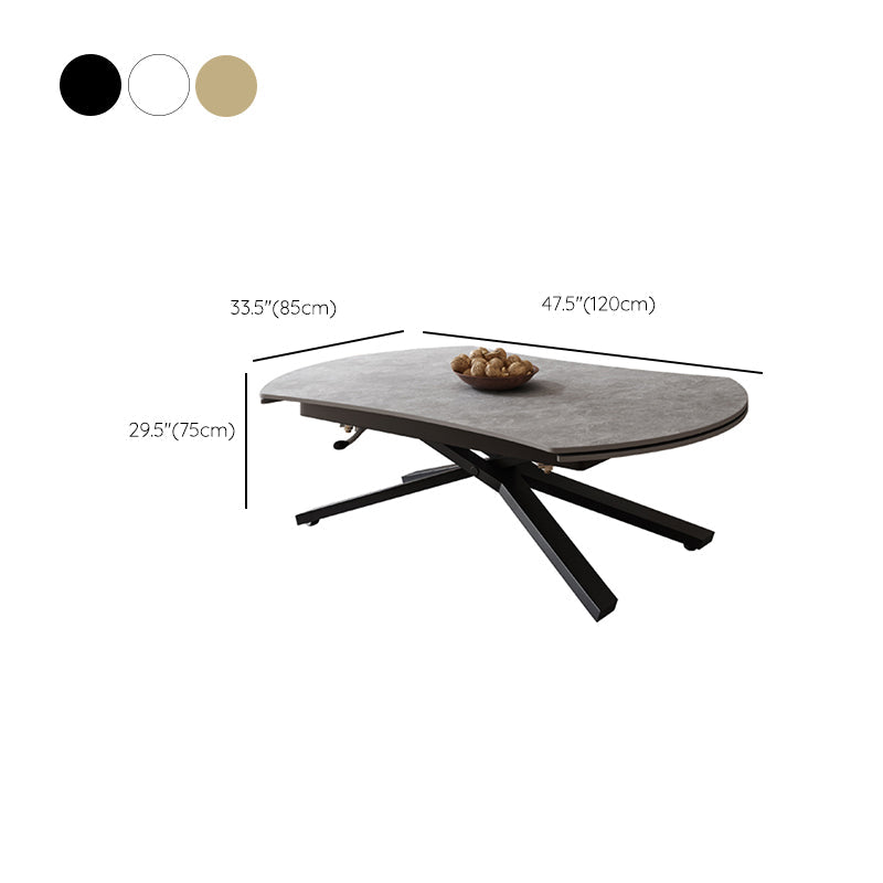 Glam 4 Legs Cocktail Table Single Stone Coffee Cocktail Table Clearhalo 'Coffee & Accent Tables' 'Coffee Tables' 'coffee_tables' 'furn' 'furn_coffee_tables' 'Furniture' 'Living Room Furniture' 6523307