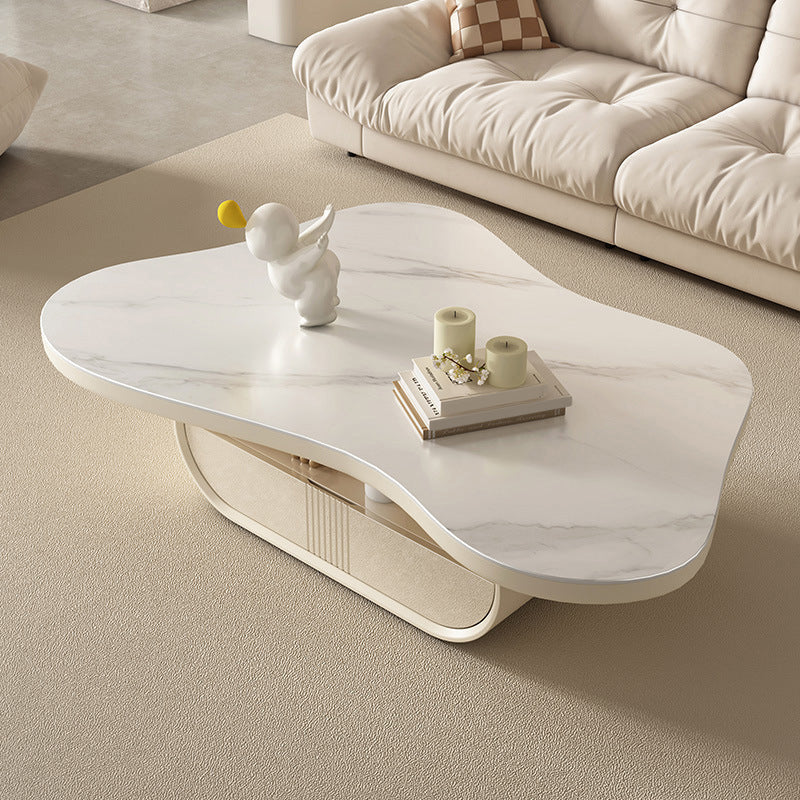 Table basse sur pied moderne en ardoise, forme libre, table de cocktail