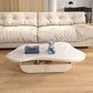 Table basse sur pied moderne en ardoise, forme libre, table de cocktail