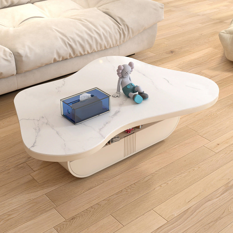 Table basse sur pied moderne en ardoise, forme libre, table de cocktail