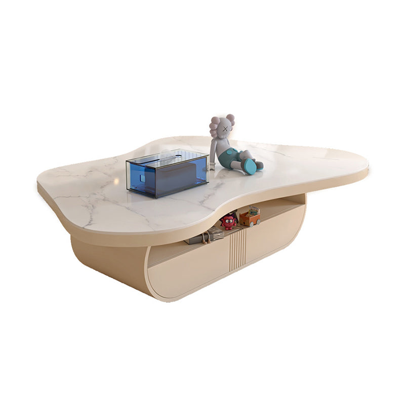Table basse sur pied moderne en ardoise, forme libre, table de cocktail