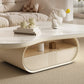 Table basse sur pied moderne en ardoise, forme libre, table de cocktail