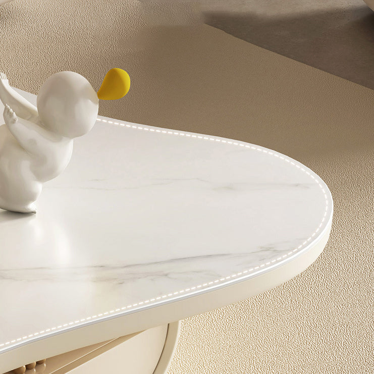 Table basse sur pied moderne en ardoise, forme libre, table de cocktail