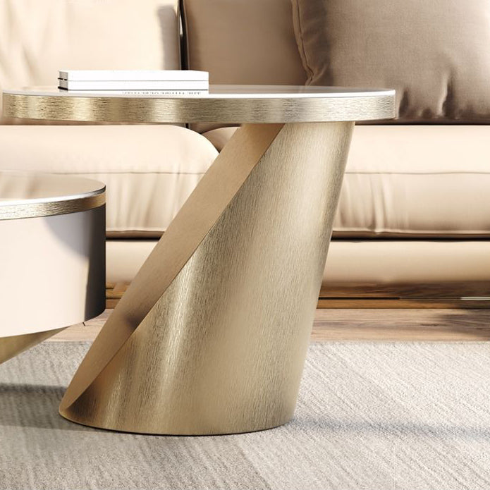 Modern Pedestal Coffee Table Slate Round 2-Piece Coffee Table Set Clearhalo 'Coffee & Accent Tables' 'Coffee Tables' 'coffee_tables' 'furn' 'furn_coffee_tables' 'Furniture' 'Living Room Furniture' 6523367
