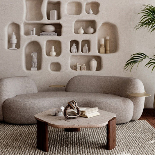 現代的な幾何学カクテルテーブルシングルスレートコーヒーカクテルテーブル