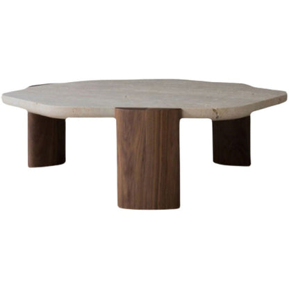 Zeitgenössischer geometrischer Cocktailtisch. Einzelner Kaffee-Cocktailtisch aus Schiefer