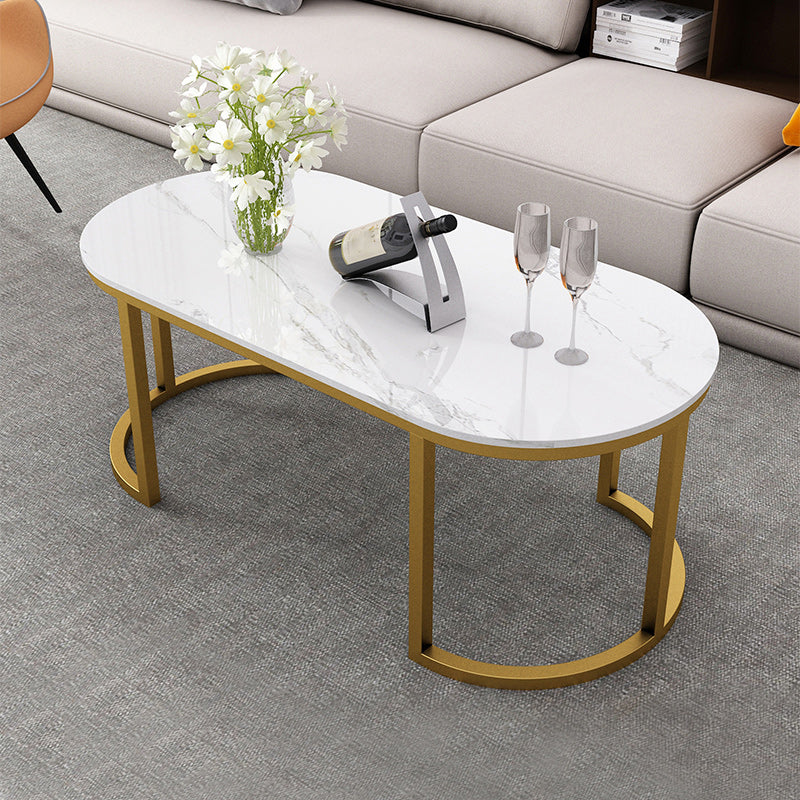 Table de cocktail ovale Glam Stone Table de cocktail basse simple standard
