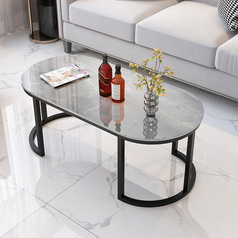 Table de cocktail ovale Glam Stone Table de cocktail basse simple standard