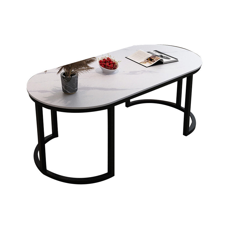 Table de cocktail ovale en pierre Glam Table de cocktail basse simple standard