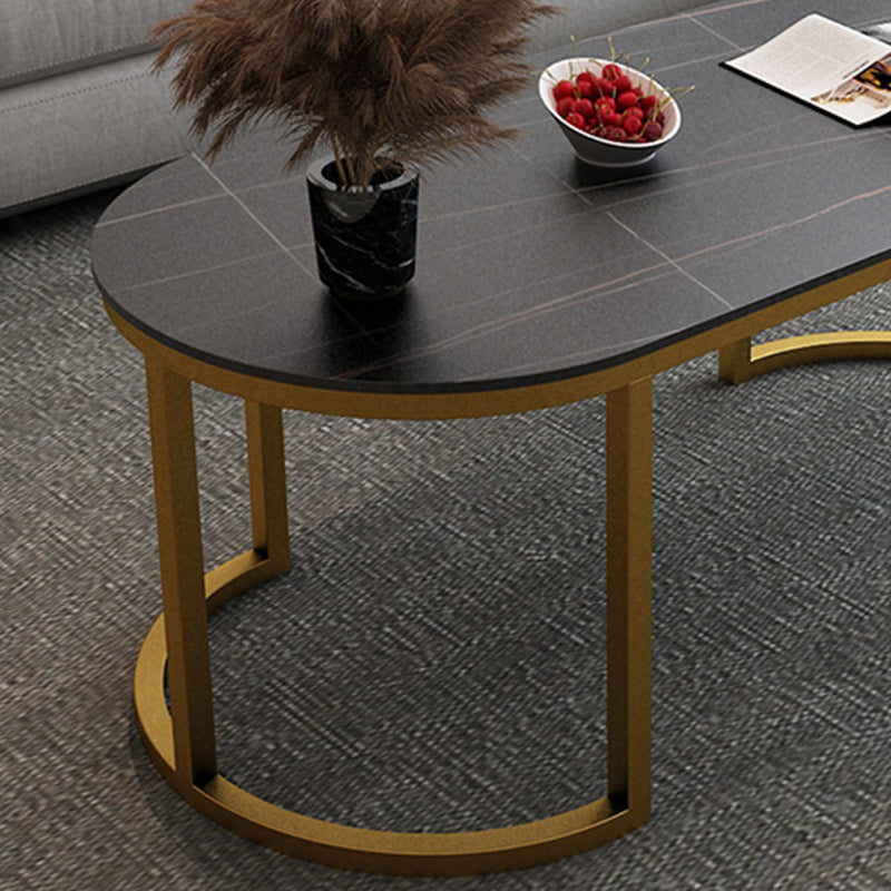 Table de cocktail ovale en pierre Glam Table de cocktail basse simple standard