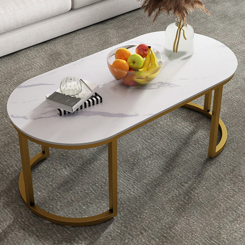 Table de cocktail ovale en pierre Glam Table de cocktail basse simple standard