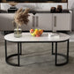 Table de cocktail ovale en pierre Glam Table de cocktail basse simple standard