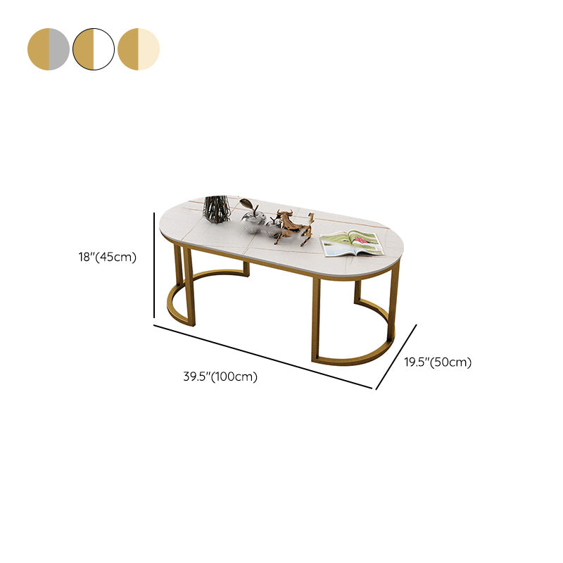 Table de cocktail ovale en pierre Glam Table de cocktail basse simple standard