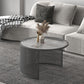 Tropical Round Frame Cocktail Table Glass Top Coffee Table Set