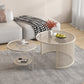 Tropical Round Frame Cocktail Table Glass Top Coffee Table Set