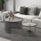 Tropical Round Frame Cocktail Table Glass Top Coffee Table Set