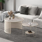 Tropical Round Frame Cocktail Table Glass Top Coffee Table Set