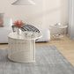 Tropical Round Frame Cocktail Table Glass Top Coffee Table Set