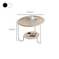 Tropical Round Frame Cocktail Table Glass Top Coffee Table Set