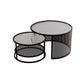 Tropical Round Frame Cocktail Table Glass Top Coffee Cocktail Table Black Clearhalo 'Coffee & Accent Tables' 'Coffee Tables' 'coffee_tables' 'furn' 'furn_coffee_tables' 'Furniture' 'Living Room Furniture' 6523462